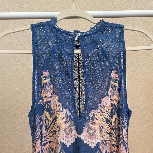 Free People Marsha Printed Lace Neck Tunic - Picture 4 of 6